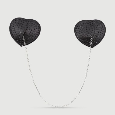 Αυτοκόλλητα Θηλών Με Αλυσίδα Σε Σχήμα Καρδιάς Heart Shaped Nipple Covers With Chain – Μαύρα