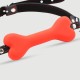 Silicone Bone Gag With Nipple Clamps – Red by Sexopolis