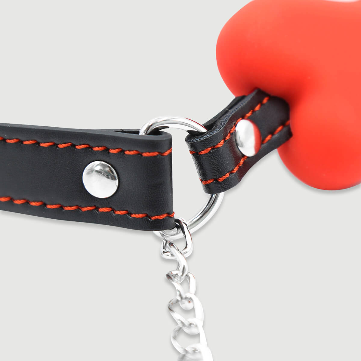 Silicone Bone Gag With Nipple Clamps – Red by Sexopolis