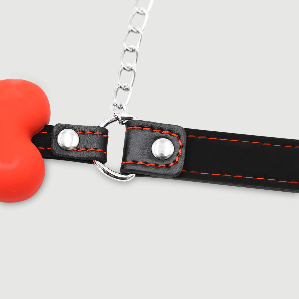 Silicone Bone Gag With Nipple Clamps – Red by Sexopolis