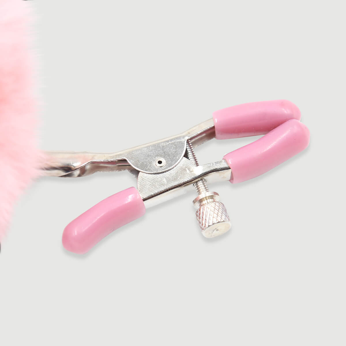 Adjustable Nipple Clamps With Fur Pom Poms – Pink by Sexopolis