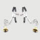 Nipple Clamps With Chain & Metal Bells – Golden/Silver by Sexopolis