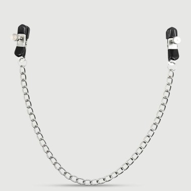 Nipple Clamps With Chain & Adjustable Pressure – Silver