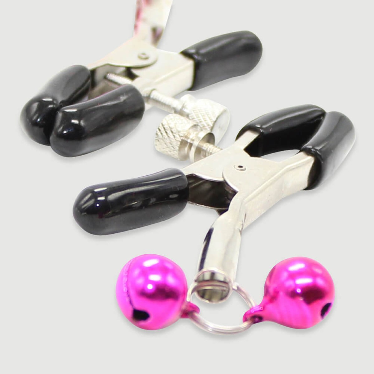Nipple Clamps With Bells – Pink by Sexopolis