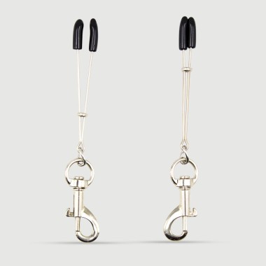 Nipple Clamps With O Ring & Snap Hook – Silver