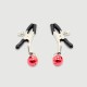 Nipple Clamps With Metal Bells – Silver/Red by Sexopolis