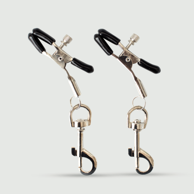 Nipple Clamps With Metal Hooks – Silver