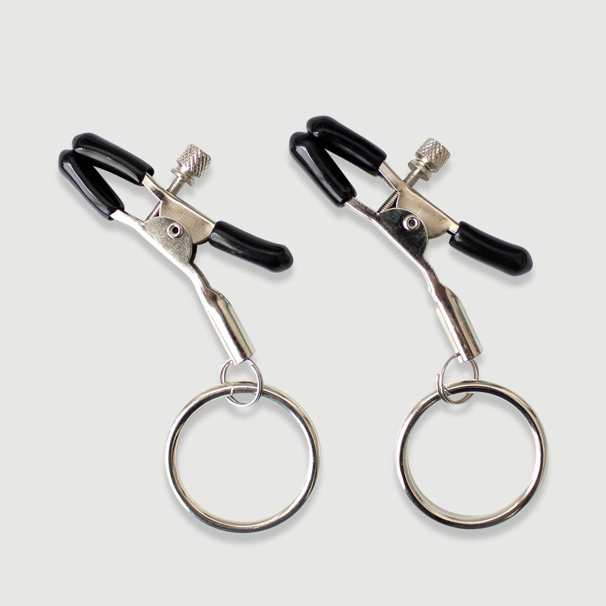 Adjustable Nipple Clamps With Metal Rings – Silver by Sexopolis