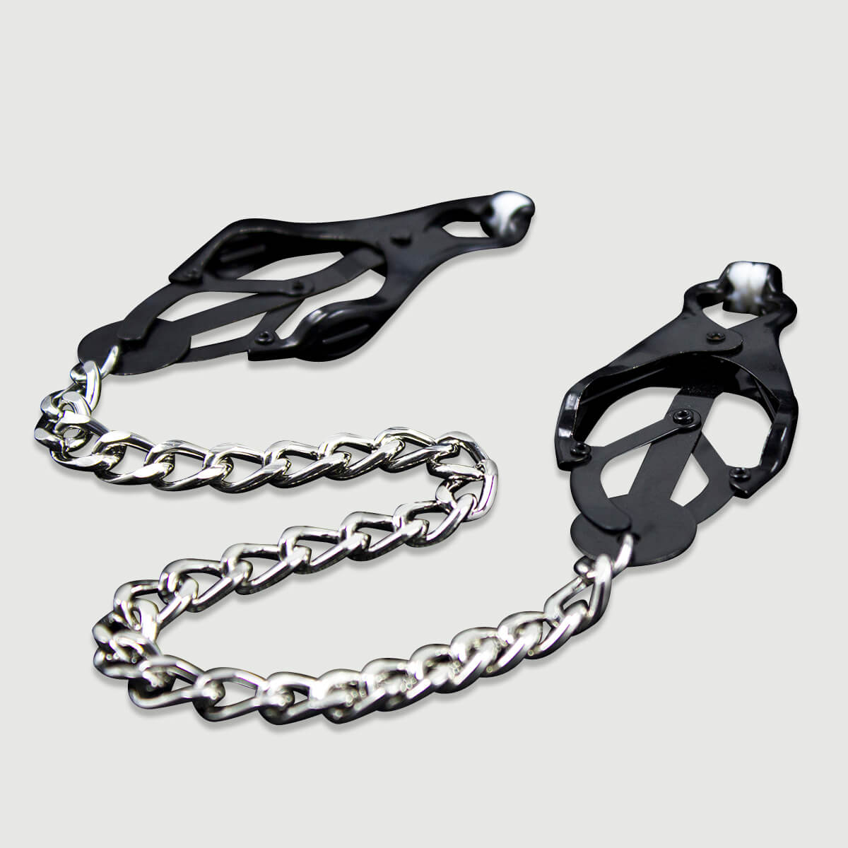 Nipple Clamps With Spring Pressure & Chain – Black by Sexopolis