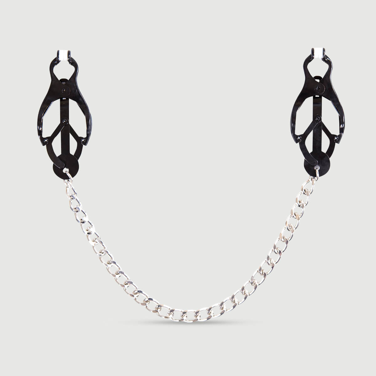 Nipple Clamps With Spring Pressure & Chain – Black by Sexopolis