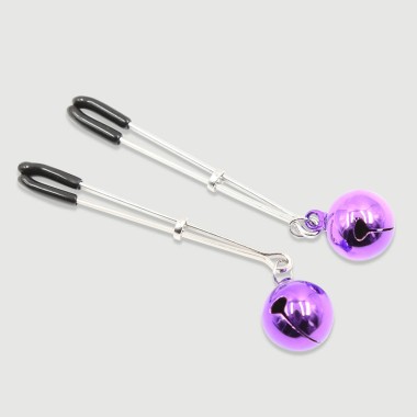Nipple Clamps With Adjustable Pressure & Bells – Purple