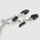 Adjustable Pressure Nipple Clamps With Metal Chain – Black/Silver by Sexopolis