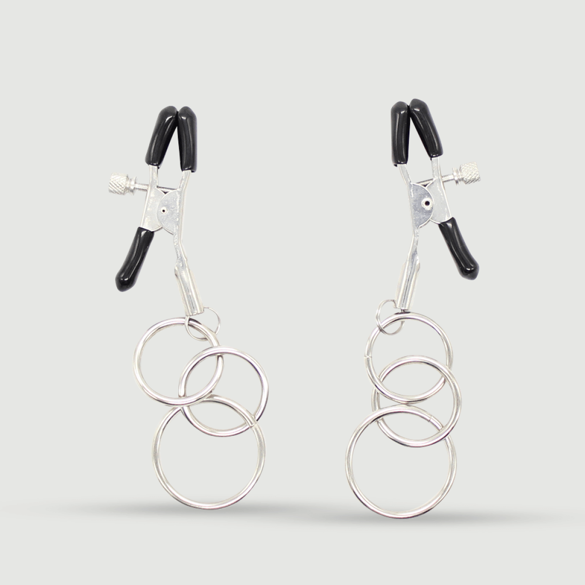 Adjustable Nipple Clamps With Triple Rings – Silver by Sexopolis