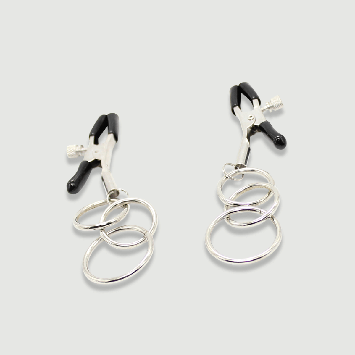 Adjustable Nipple Clamps With Triple Rings – Silver by Sexopolis