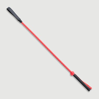 Crop Με Δερμάτινο Άκρο & Πλεξούδα Braided Shaft Riding Crop With Leather Tip 56 cm– Κόκκινο