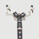 Nipple Clamps With Straps, Chains & Penis Ring – Black/Silver by Sexopolis