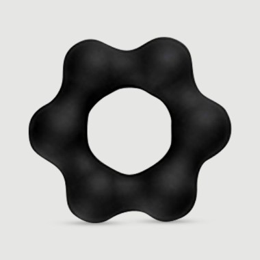 Shuriken Liquid Silicone Flexible Cock Ring 55 cm - Black