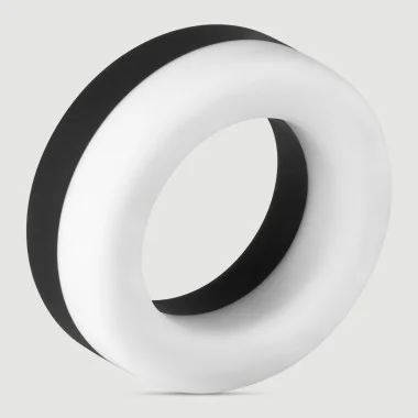Forto F-19 2 Tone Silicone Cock Ring - White/black