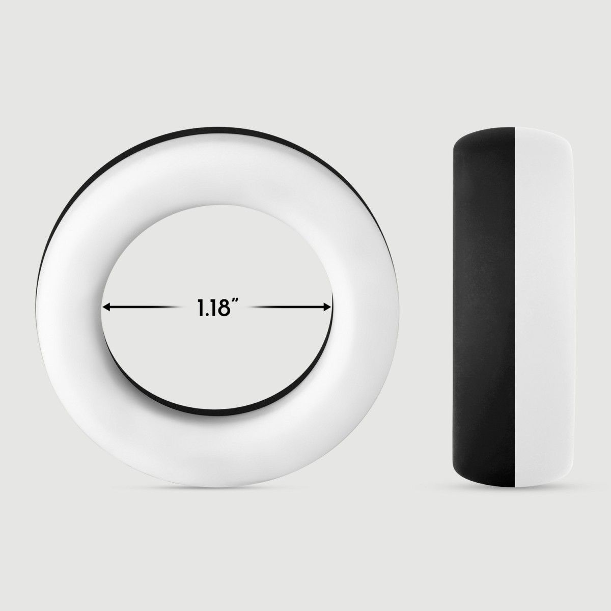 Forto F-19 2 Tone Silicone Cock Ring - White/black by Sexopolis