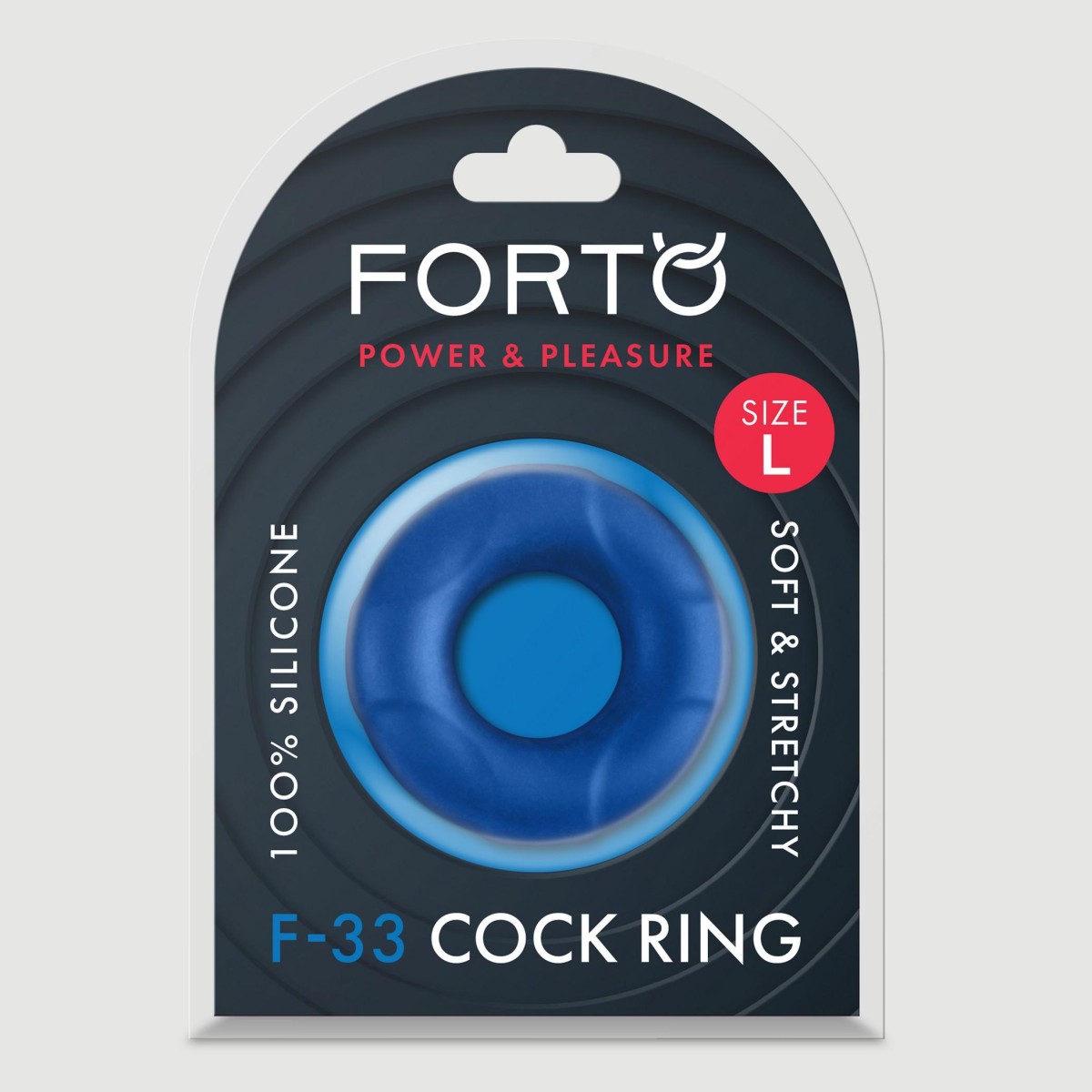 Forto F-33 25 mm Silicone Large Cock Ring - Blue by Sexopolis