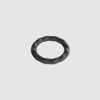 Large Silicone Wave Cock Ring - Black