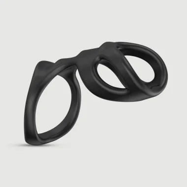 Silicone Cock Ring With Light Penis Sleeve - Black