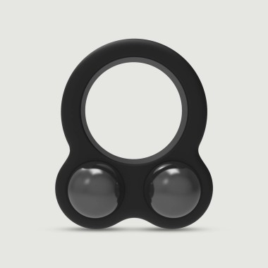 Ramrod Silicone Cock Ring with Metal Weights - Black