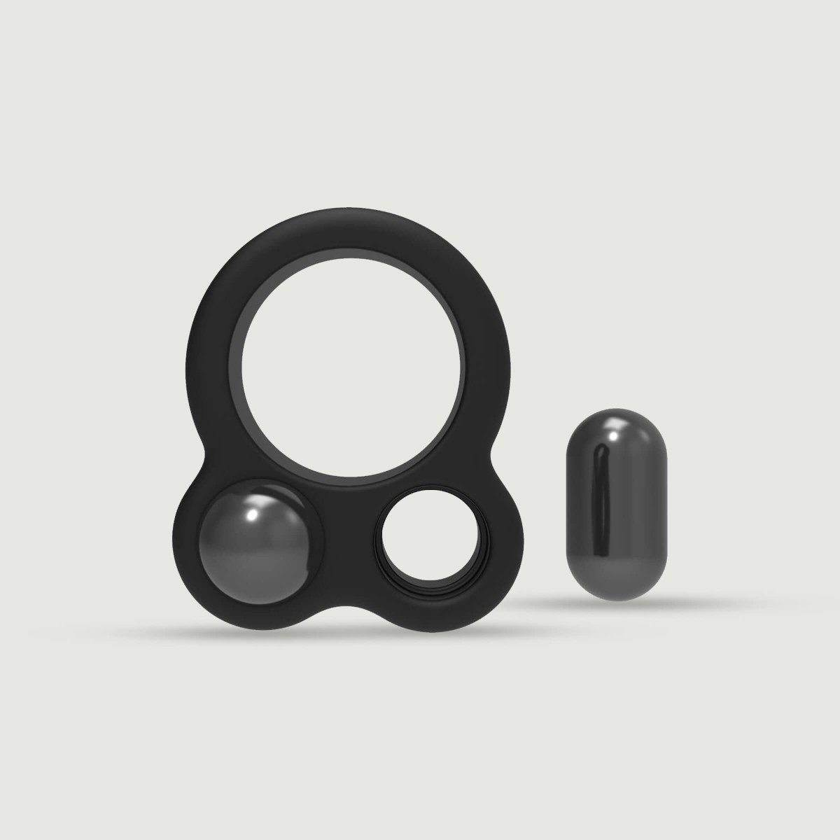 Ramrod Silicone Cock Ring with Metal Weights - Black by Sexopolis