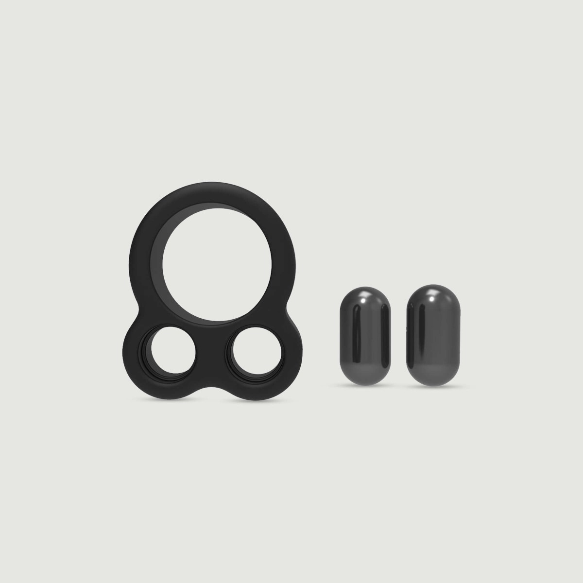 Ramrod Silicone Cock Ring with Metal Weights - Black by Sexopolis