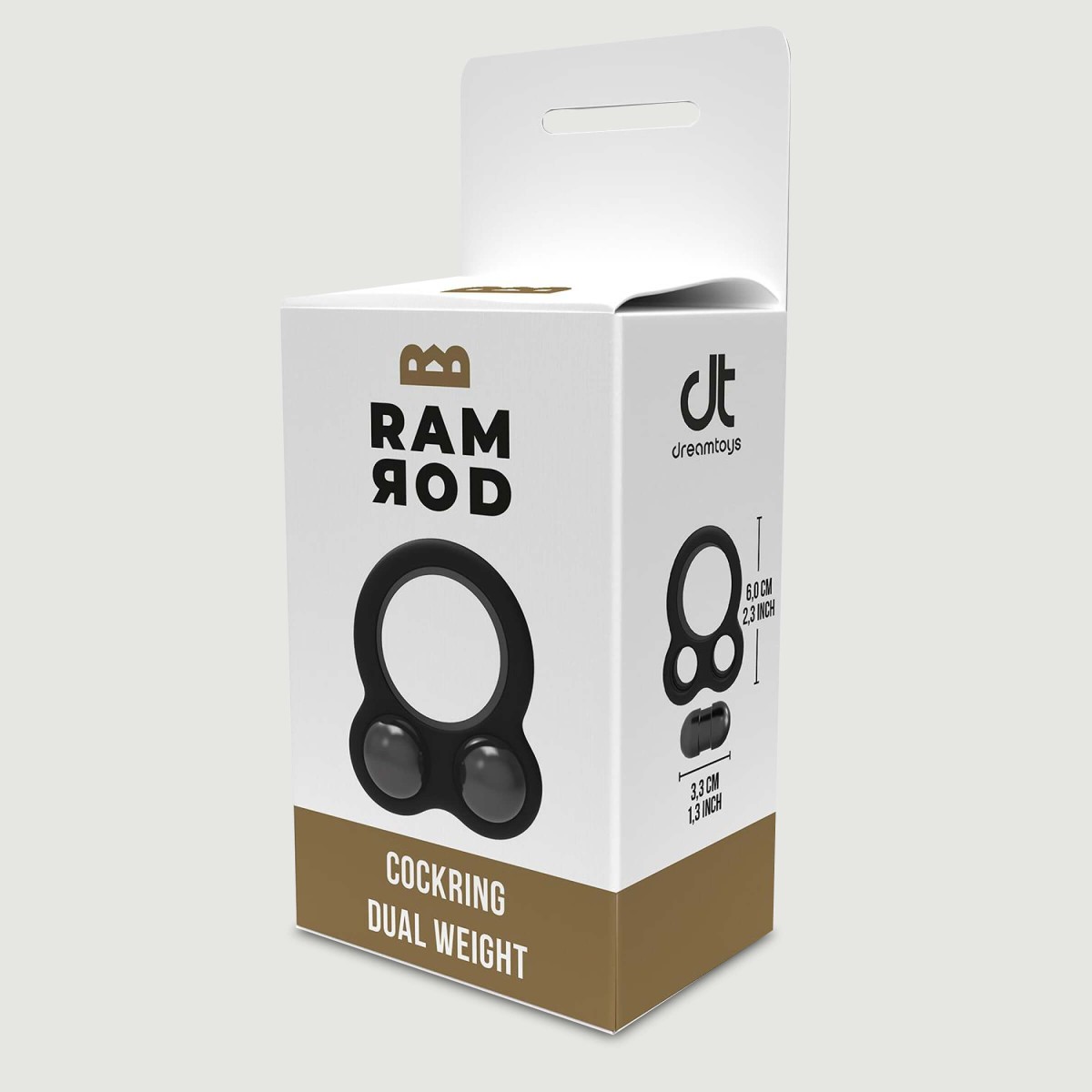 Ramrod Silicone Cock Ring with Metal Weights - Black by Sexopolis