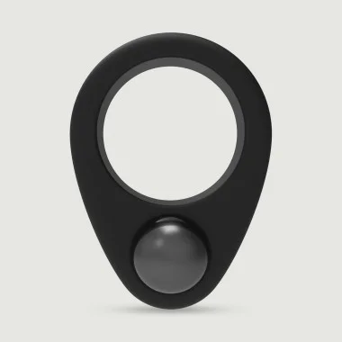 Ramrod Silicone Cock Ring with Single Metal Weight - Μαύρο
