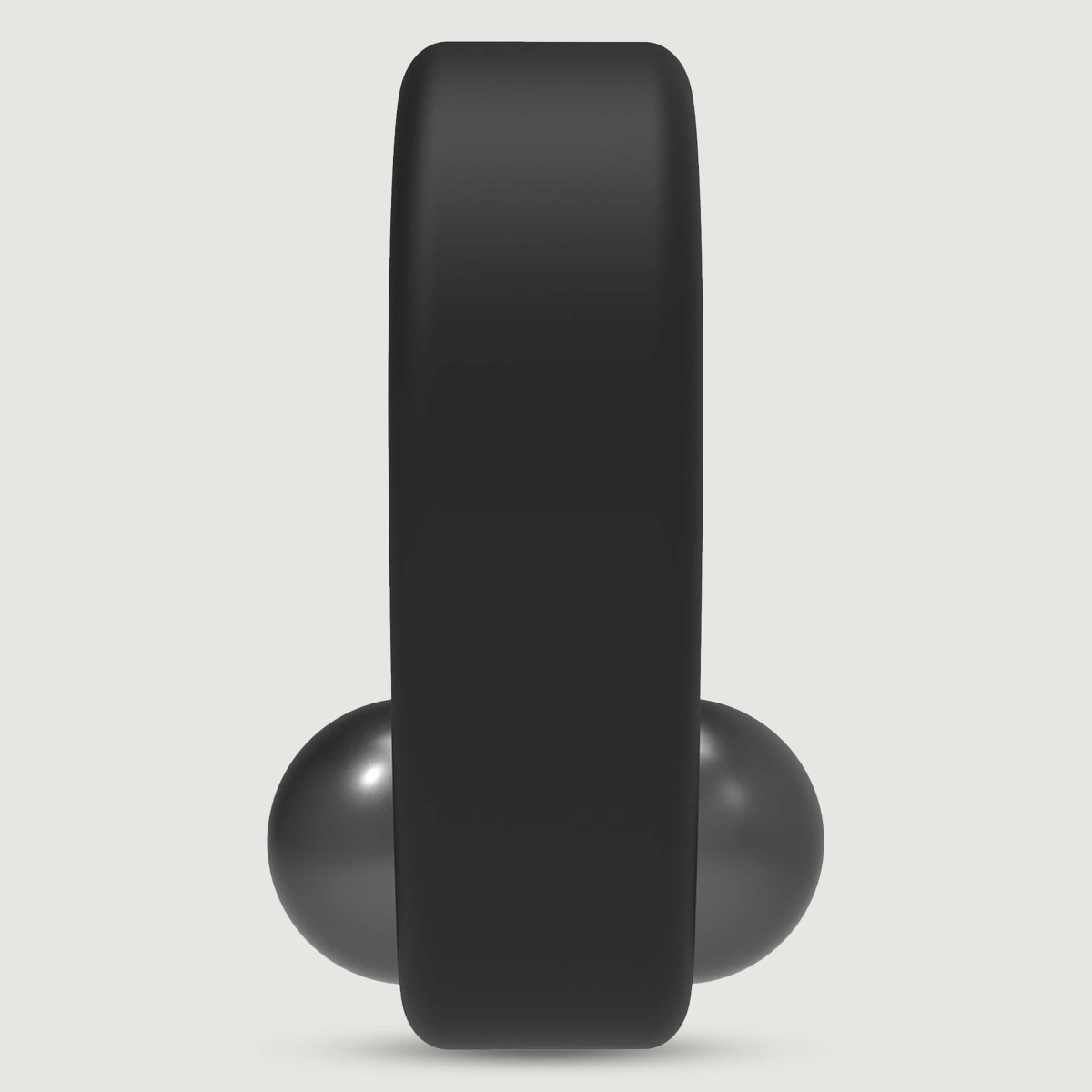 Ramrod Silicone Cock Ring with Single Metal Weight - Μαύρο by Sexopolis