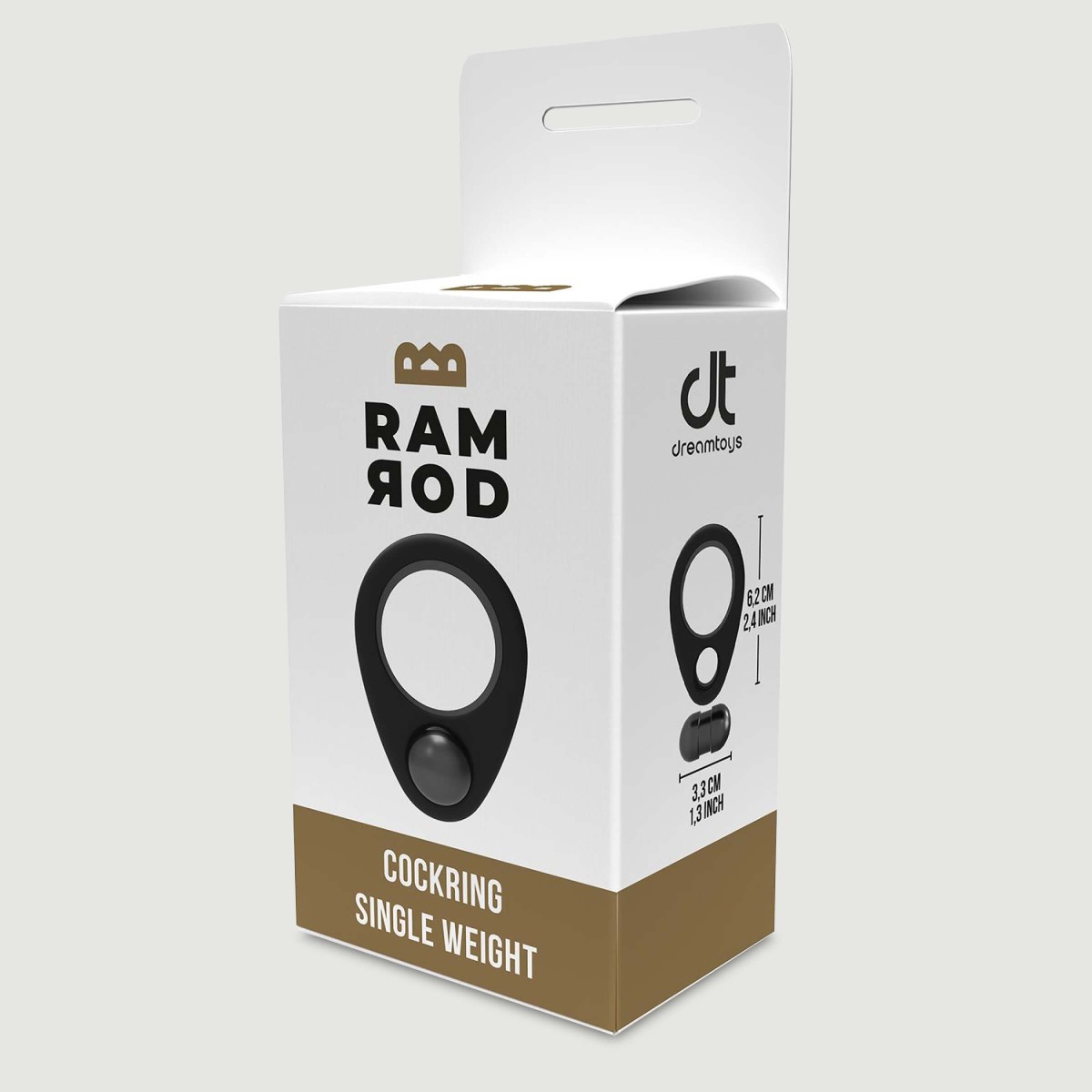 Ramrod Silicone Cock Ring with Single Metal Weight - Μαύρο by Sexopolis