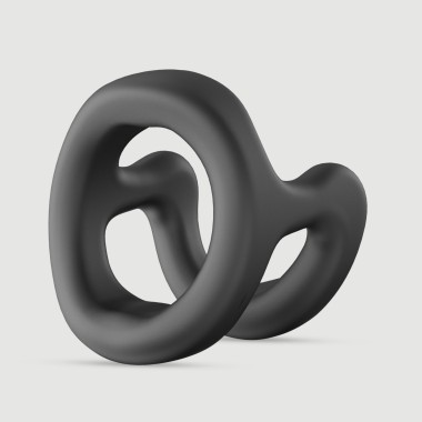 H Shaped Soft Silicone Cock Ring - Black