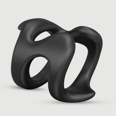 U Shaped Soft Silicone Cock Ring - Black