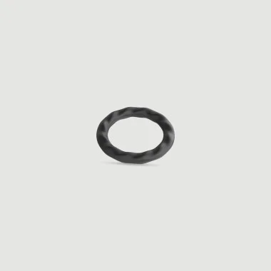 Small Silicone Wave Cock Ring - Black
