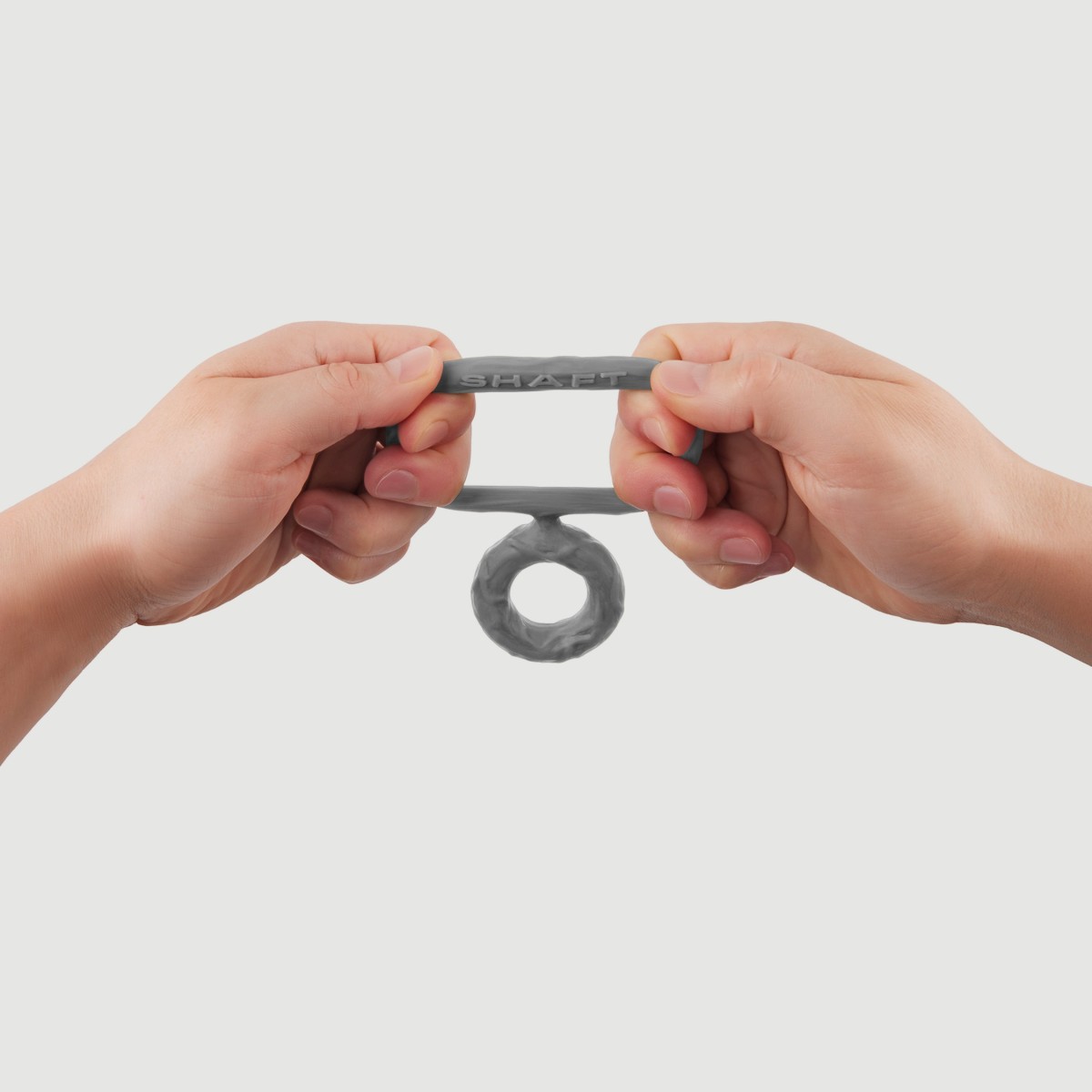 Διπλό Δαχτυλίδι Πέους & Όρχεων Από Απαλή Σιλικόνη Shaft 3D Liquid Silicone Large Double Cock & Balls Ring - Γκρι by Sexopolis