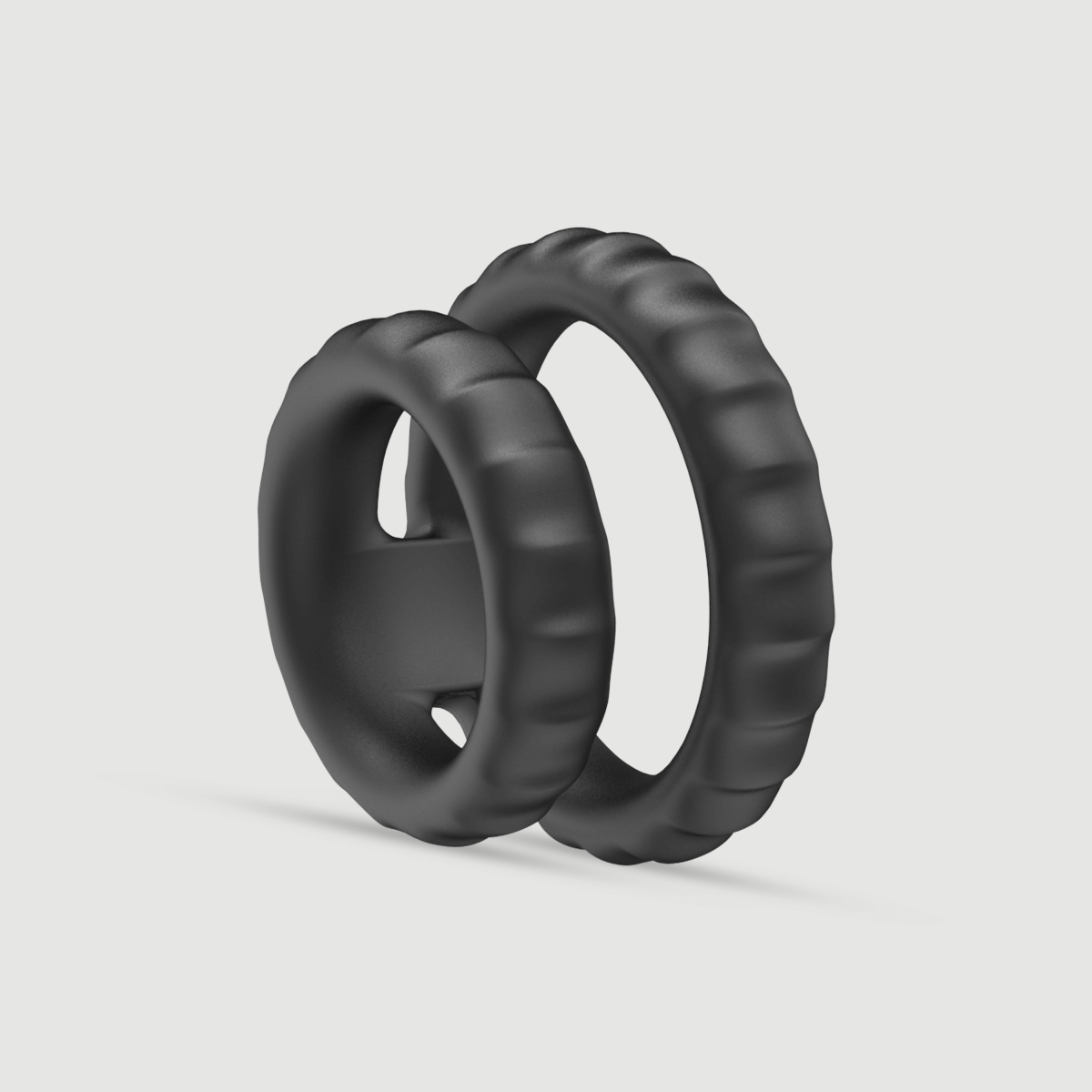 The Tyre Silicone Double Cock Ring - Black by Sexopolis