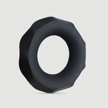 Flexible Diamond Silicone Cock Ring 42 mm - Black