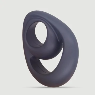 Flexible Smiley Liquid Silicone Cock Ring - Black