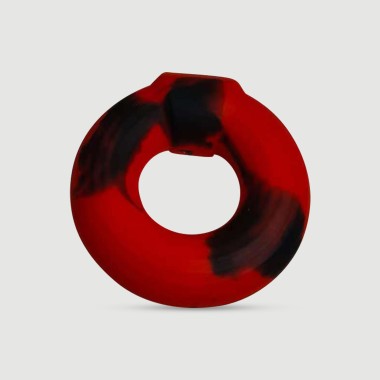 Flexible Fat Liquid Silicone Cock Ring 51 mm - Black/Red