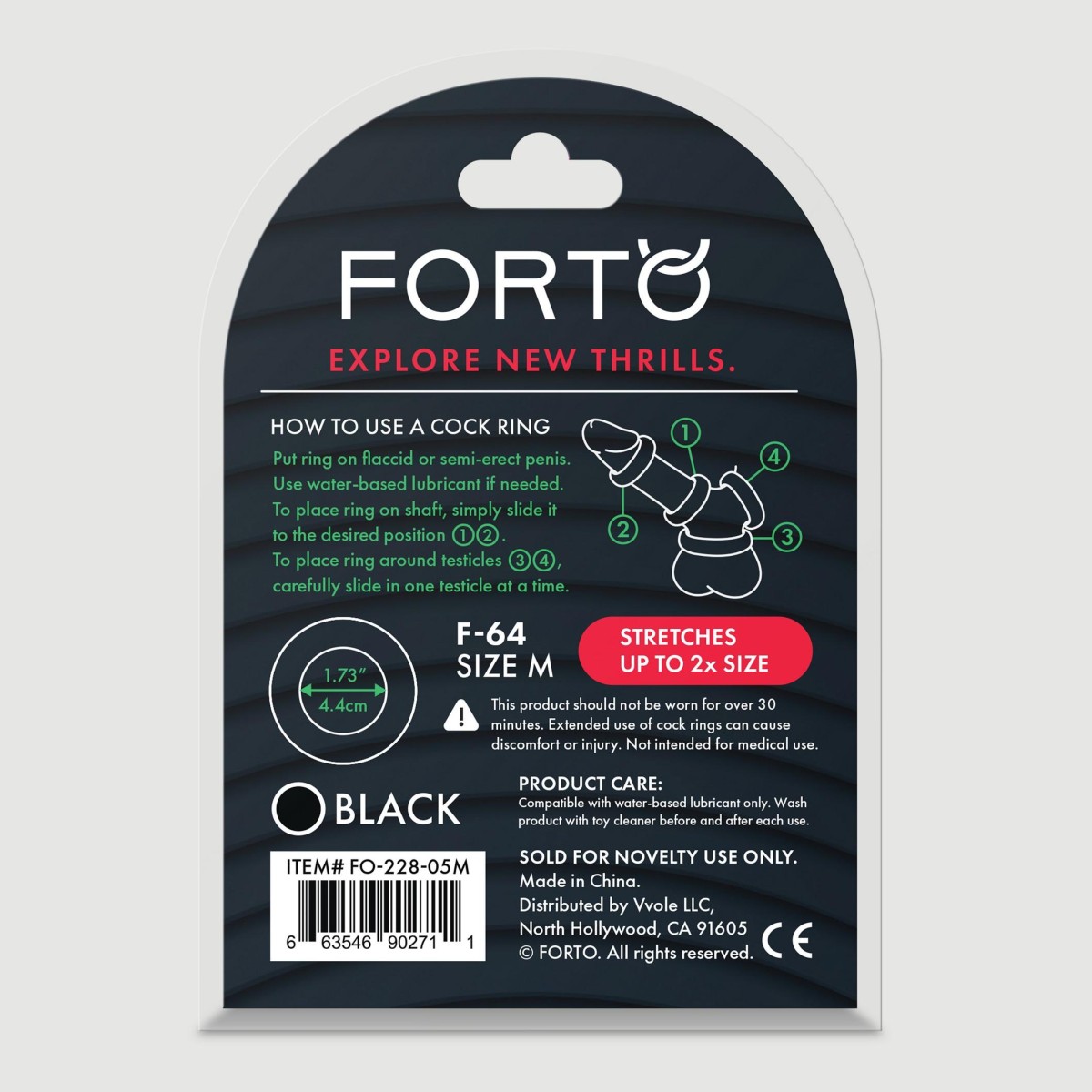 Φαρδύ Δαχτυλίδι Πέους Σιλικόνης Forto F-64 45 mm Wide Silicone Medium Cock Ring - Μαύρο by Sexopolis