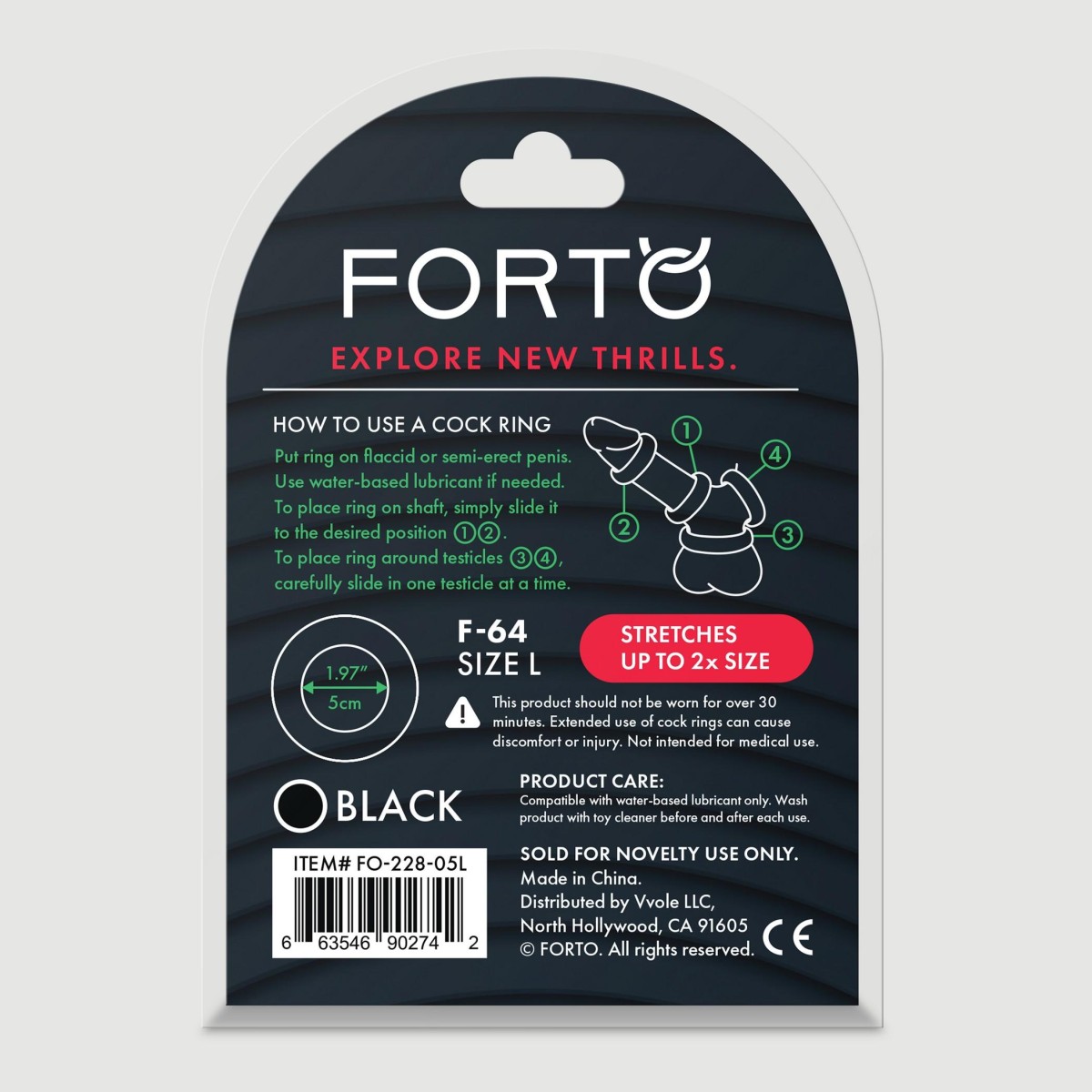 Φαρδύ Δαχτυλίδι Πέους Σιλικόνης Forto F-64 50 mm Wide Silicone Large Cock Ring - Μαύρο by Sexopolis