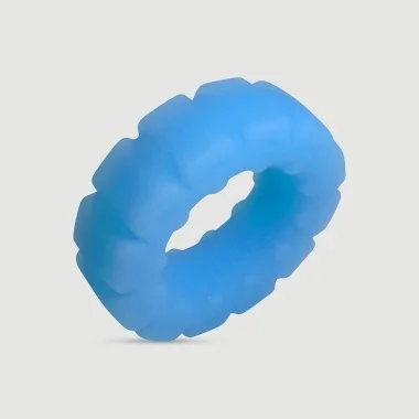 The Truck Tyre Liquid Silicone Glow In The Dark Cock Ring - Blue