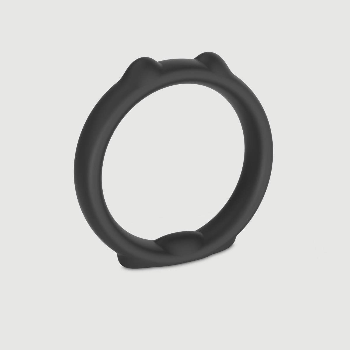 Cat Ears 3 Silicone Cock Ring Set - Black by Sexopolis