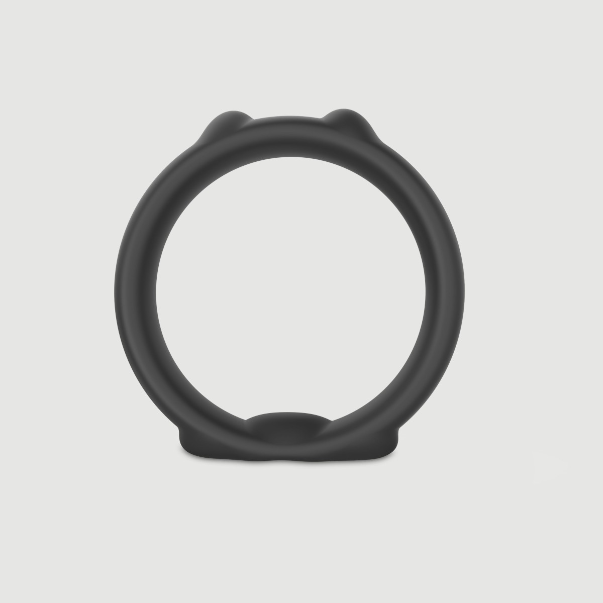 Cat Ears 3 Silicone Cock Ring Set - Black by Sexopolis