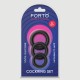 Forto F-39 Trio Cock Ring Set - Black by Sexopolis