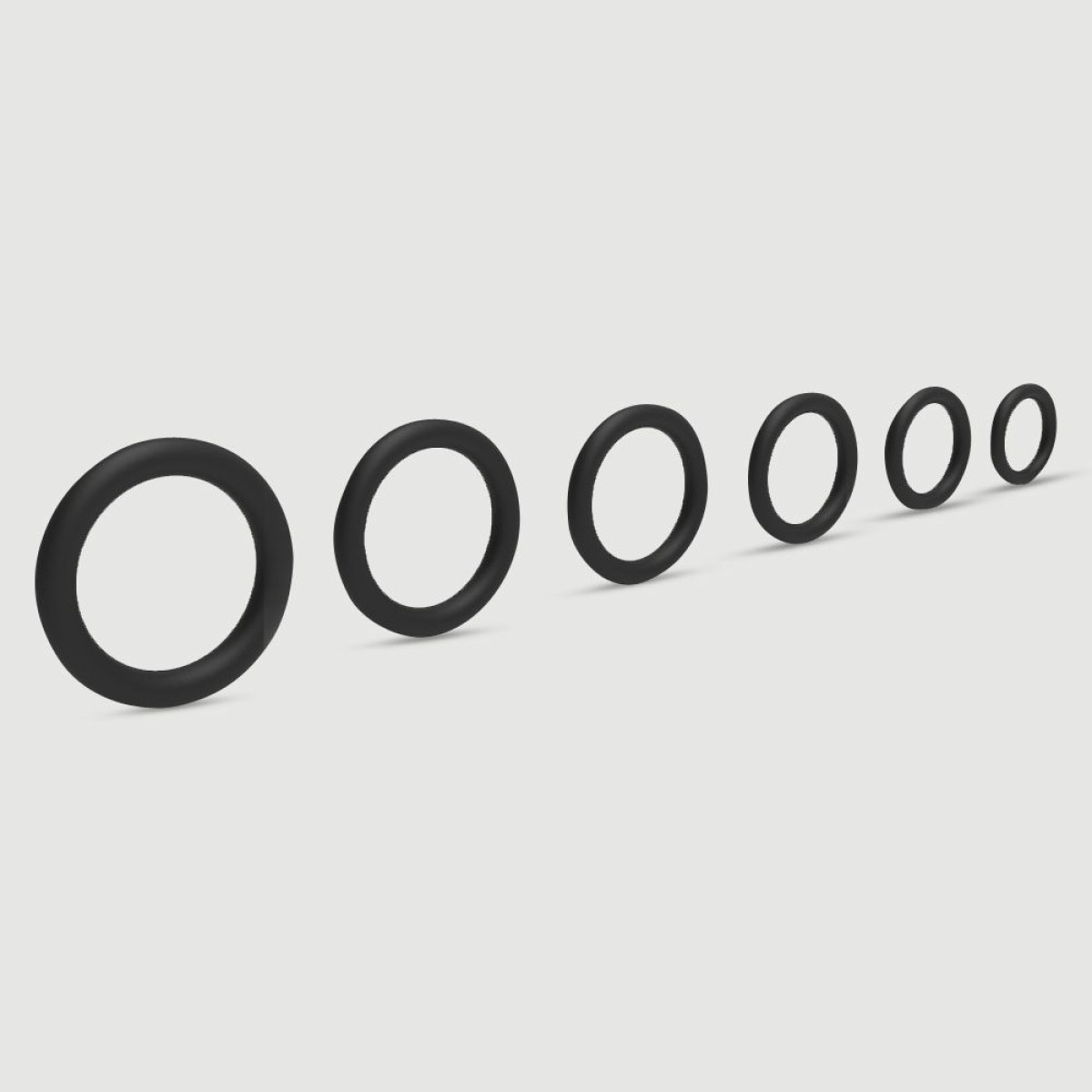 Beginners Silicone Cock Ring Erection Set - Black by Sexopolis