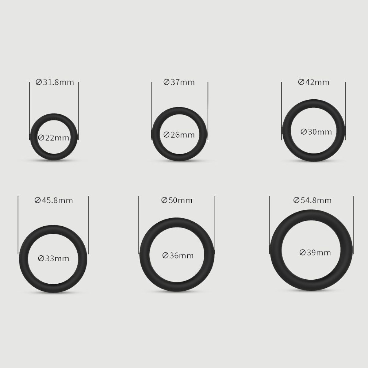 Beginners Silicone Cock Ring Erection Set - Black by Sexopolis