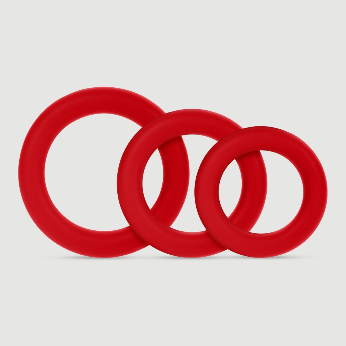 Forto F-61 3 Piece Liquid Silicone Cock Ring - Red by Sexopolis